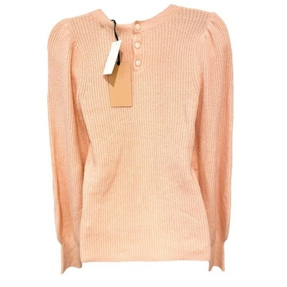 HALOGEN Blouson Sleeve Sweater in Pink Chintz - XS - NWT - Picture 2 of 3